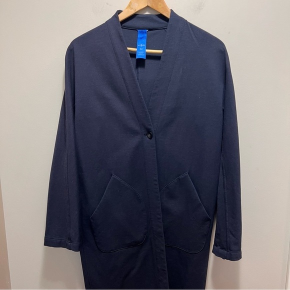 Kit and Ace Long Stretch Cashmere Blend Jacket Size Medium Preppy Monochrome - Picture 5 of 16